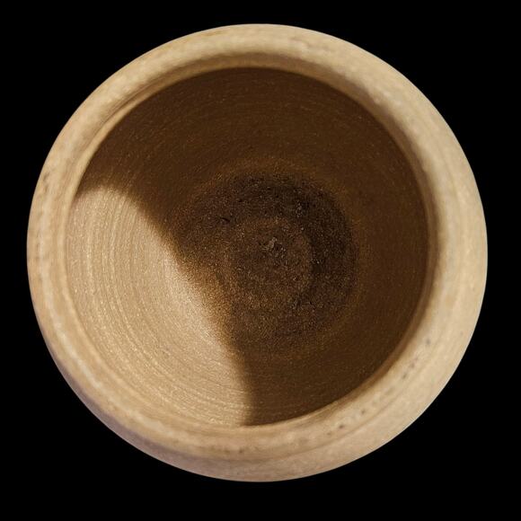 Prairie Pottery Vase Desert Scene Blue Brown Tan Handmade Southwest Art - Picture 5 of 7